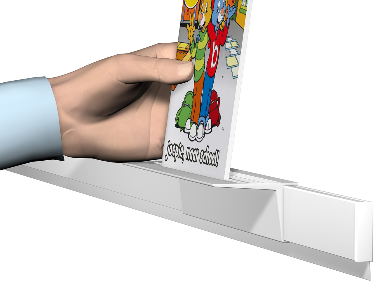 Support Clip für Info Rail Klemmschienen weiss Anwendung