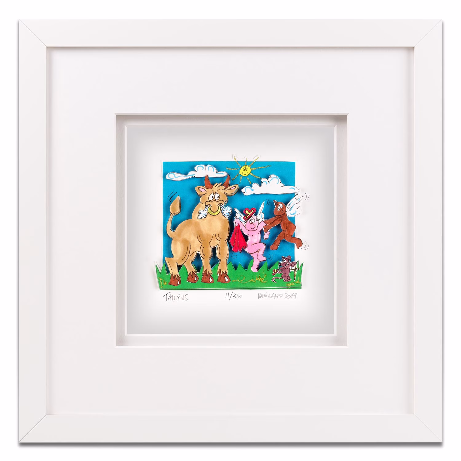 Sternzeichen Stier Paolo Randazzo 3D Bild weisser Bilderrahmen Holz 1500x1500 Sternzeichen Stier Paolo Randazzo 3D Bild weisser Bilderrahmen Holz 1500x1500