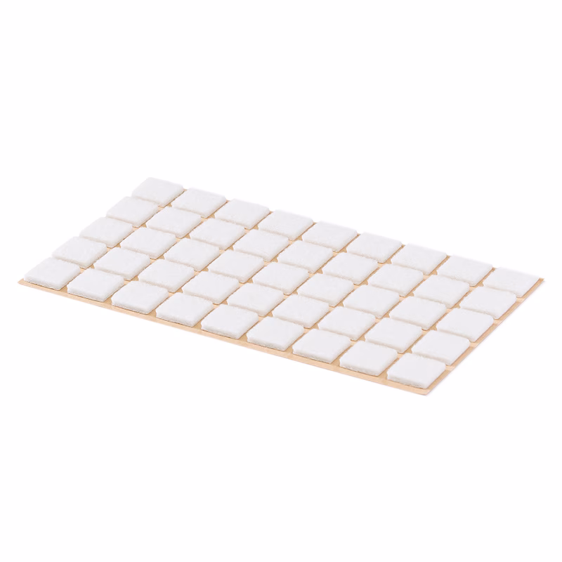 Weiße Filzpuffer für Bilderrahmen, selbstklebend, quadratisch, 15 x 15 mm