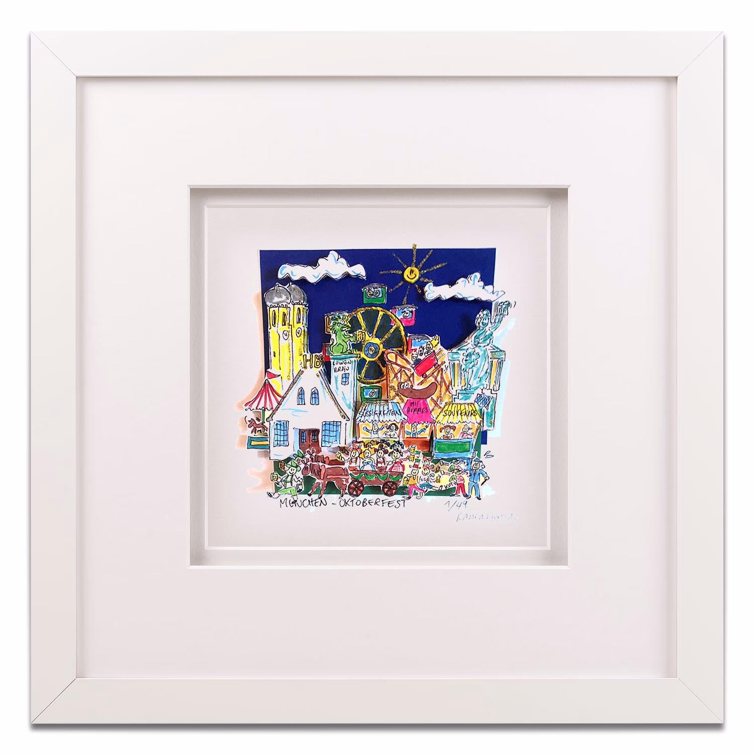 3D Grafik Bilderrahmen mit Motiv I Love Muenchen Oktoberfest Paolo Randazzo Weiss 3D Grafik Bilderrahmen mit Motiv I Love Muenchen Oktoberfest Paolo Randazzo Weiss