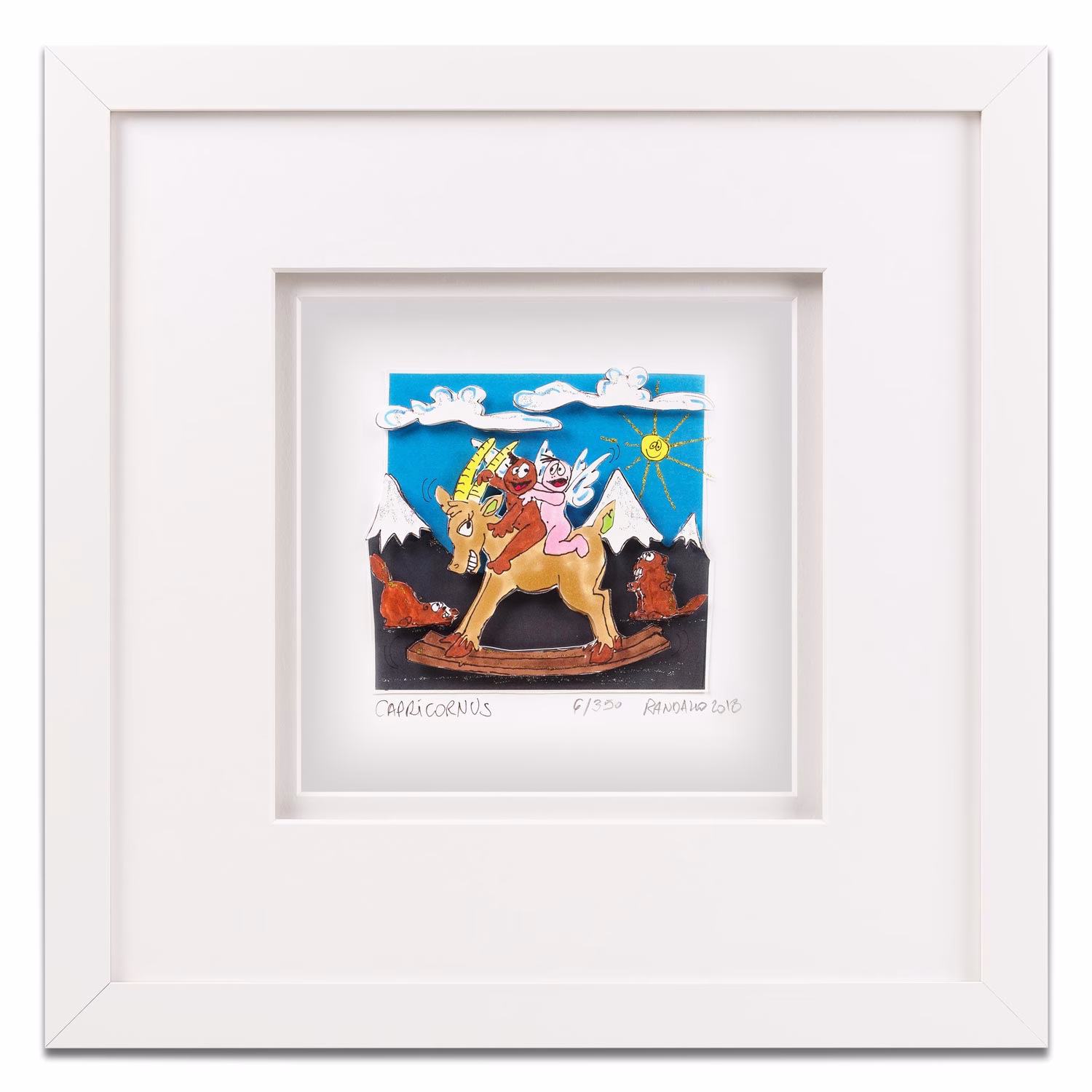 Paolo Randazzo 3D Sternzeichen CAPRICORNUS Steinbock Weiss Paolo Randazzo 3D Sternzeichen CAPRICORNUS Steinbock Weiss