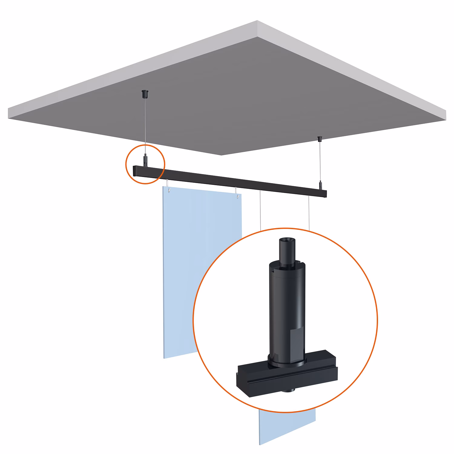 Deckenabhänger für Xpo Rail Deckenschiene