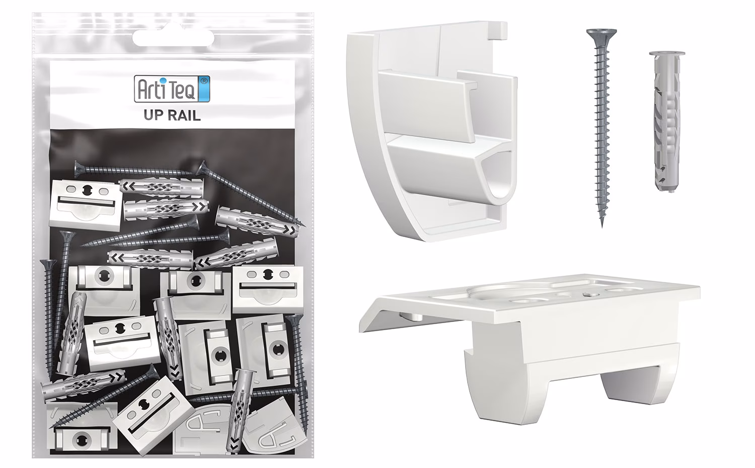 Bilderschiene Up-Rail zur Deckenmontage, Montageset
