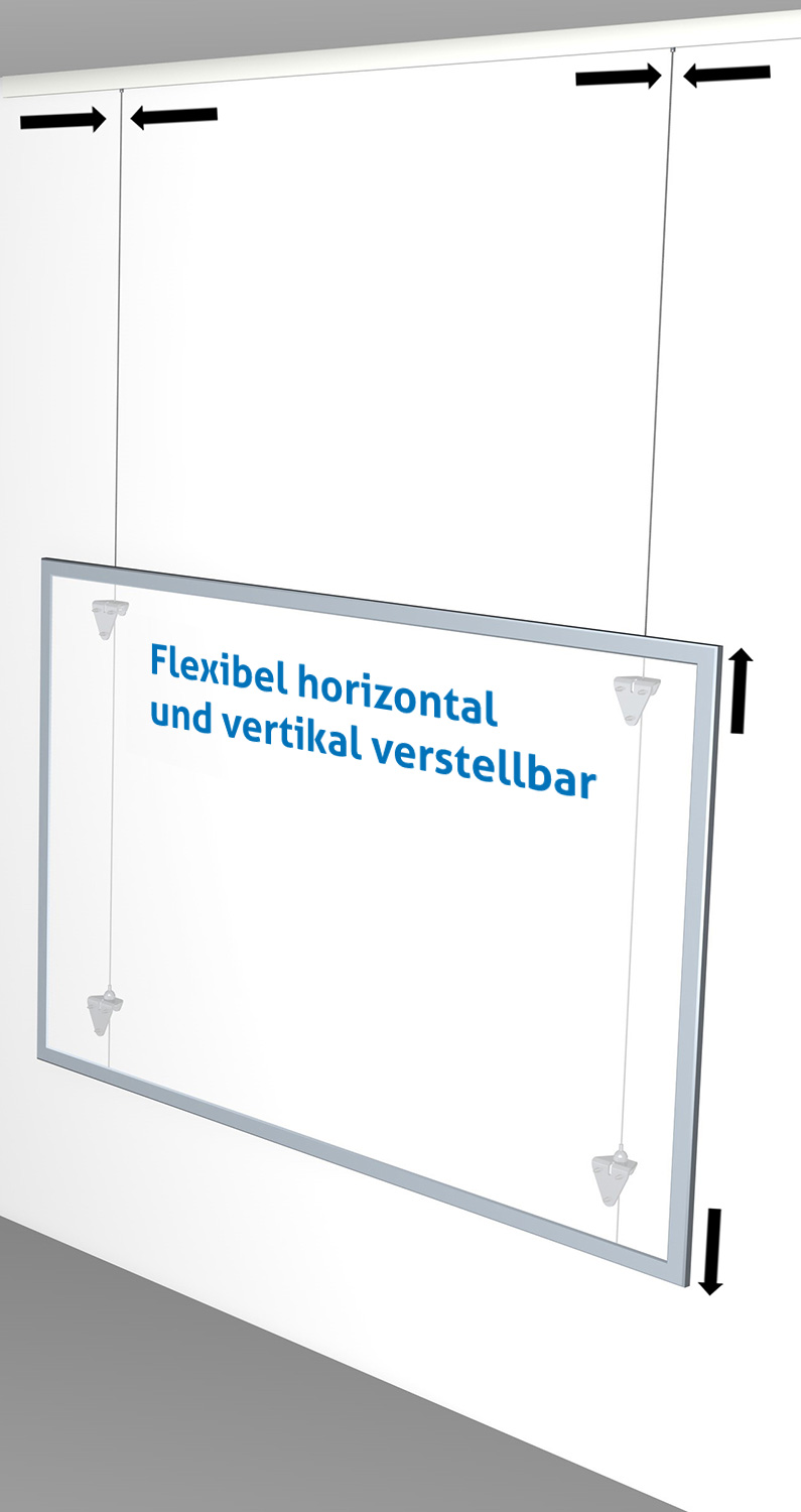 Whiteboard Aufhängeset verstellbar