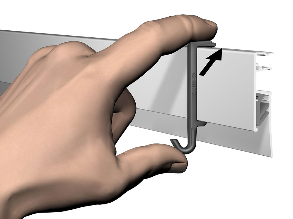 Info Rail Clip Bilderhaken Anwendung