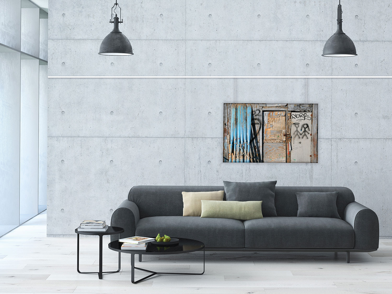 Galerieschiene Newly R10 KOMPAKT an der Wand montiert