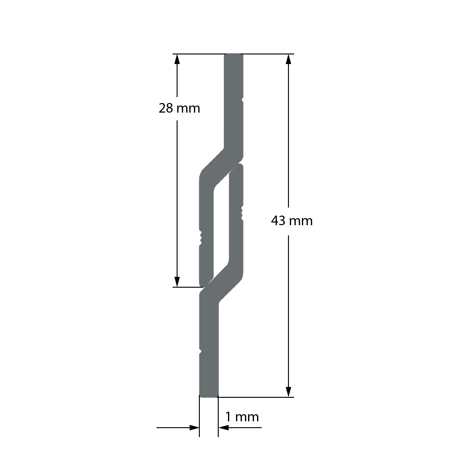French Cleat Metall Bemassung