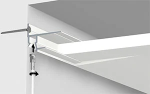 Bilderschiene für Rigipsdecken Bilderschienen für Trockenbaudecken (abgehängte Decken und Akustikdecken)