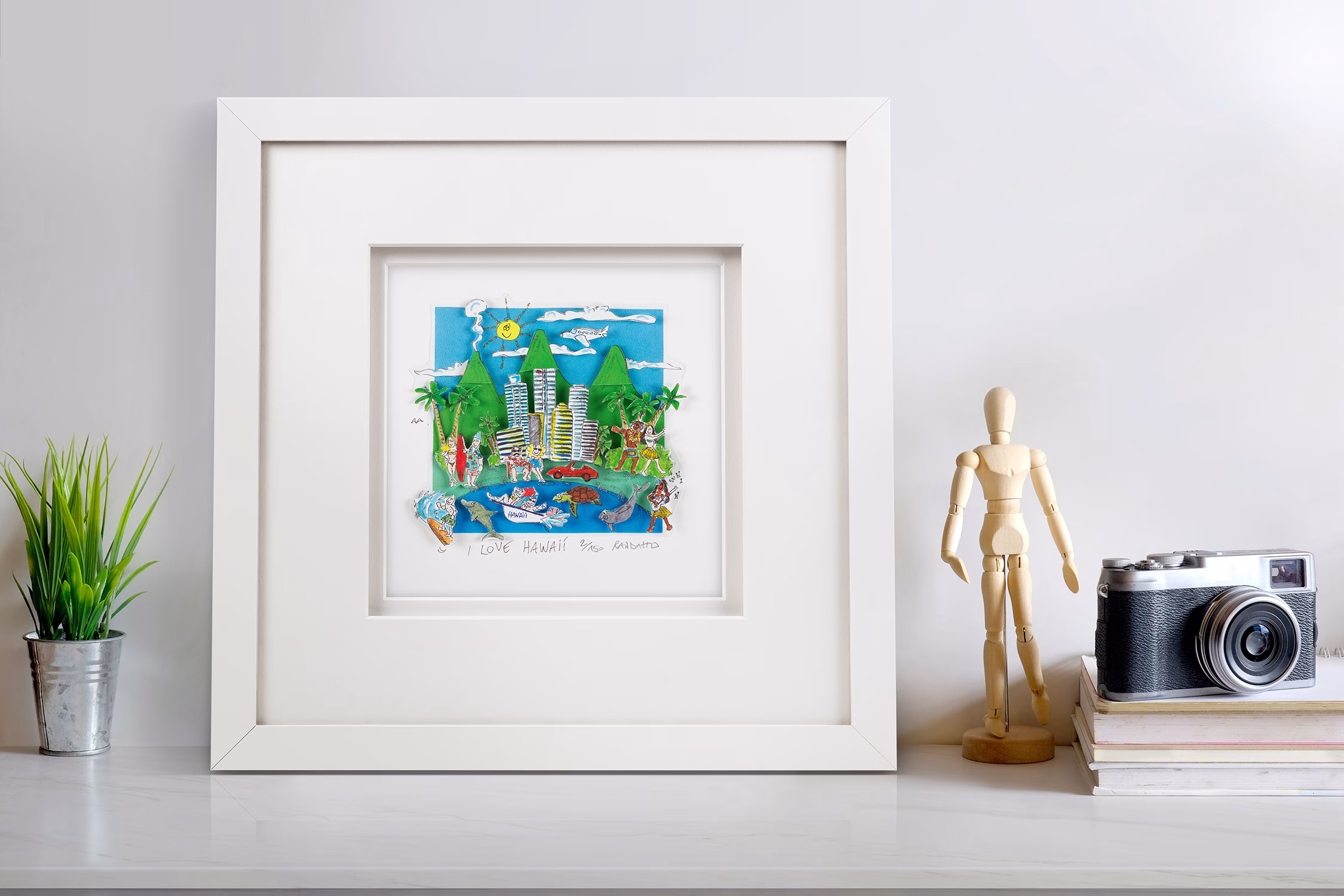 paolo randazzo 3d grafik i love hawaii bilderrahmen weiss ambiente paolo randazzo 3d grafik i love hawaii bilderrahmen weiss ambiente