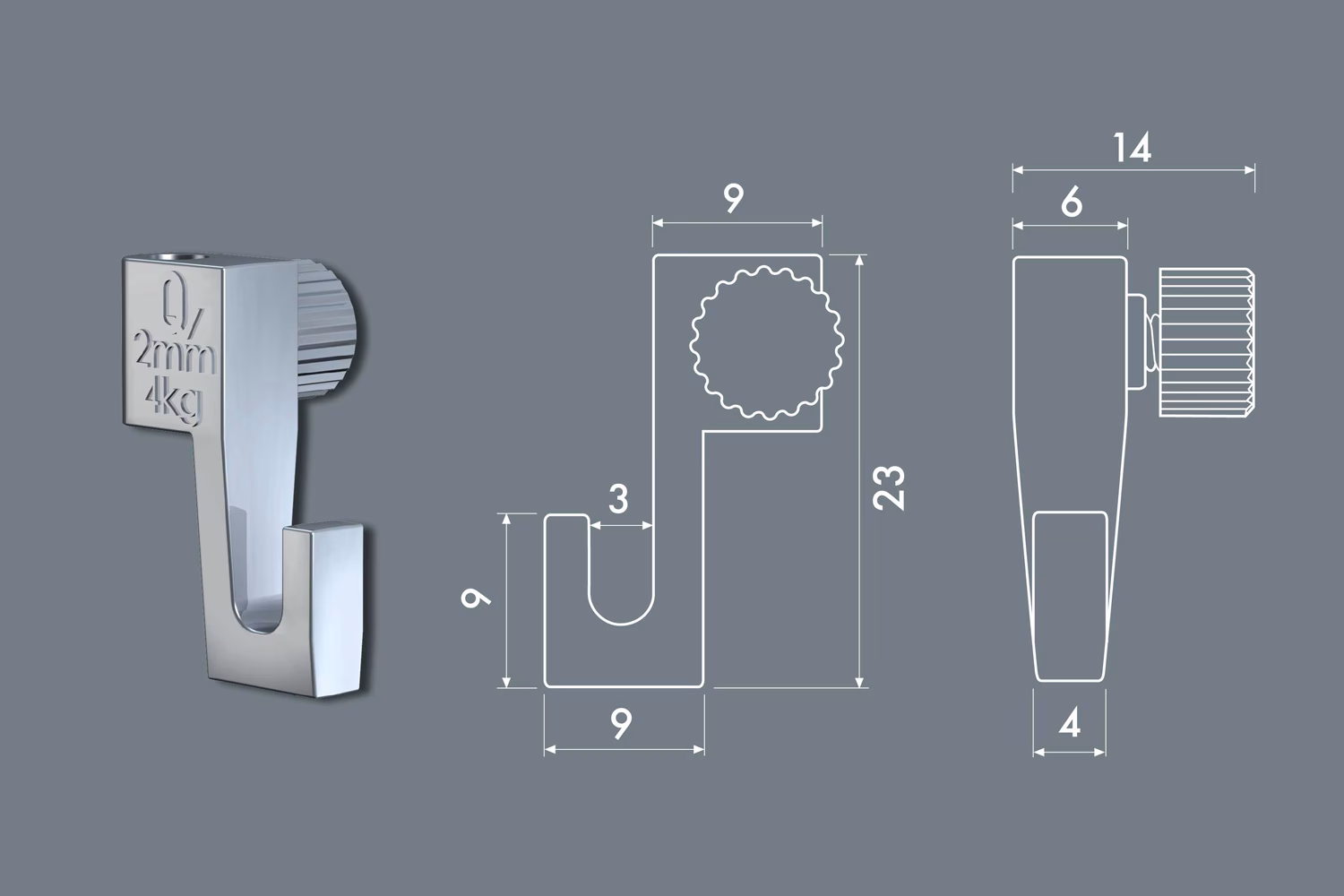 Bilderseil-Set mit Gleiter und 4kg Bilderhaken