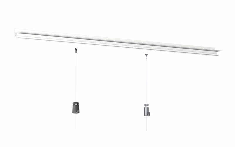 Wandanschlußleiste mit Bildaufhänger-Schiene für abgehängte Decken, Schiene