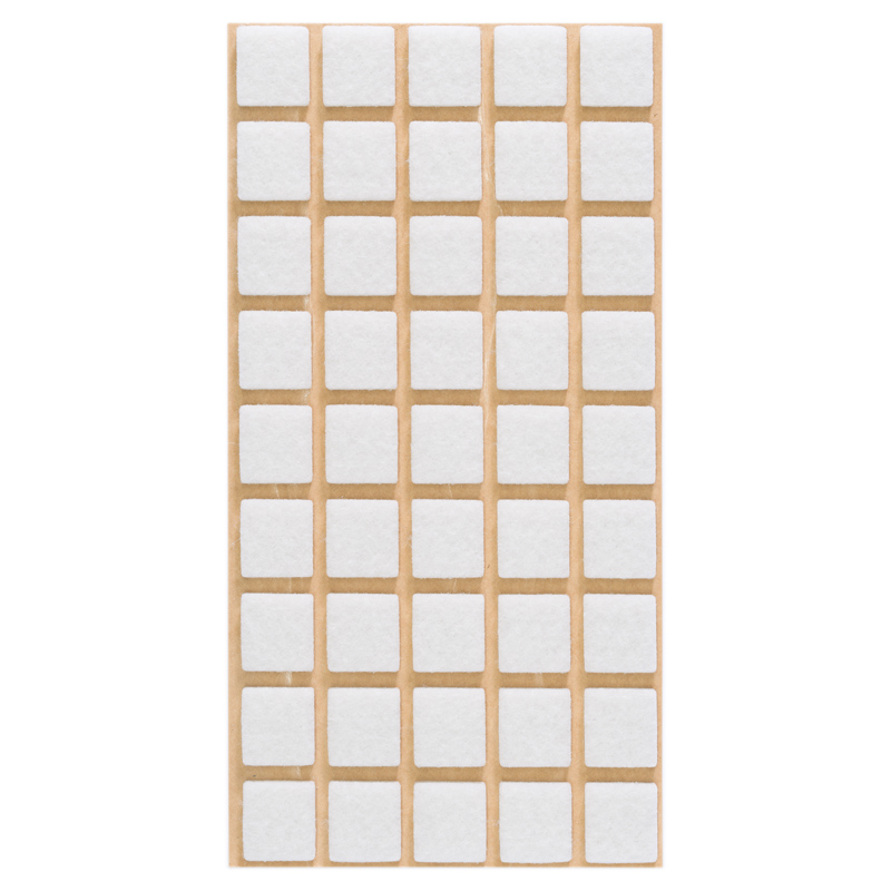 Filzpuffer Bilderrahmen selbstklebend Weiss Quadrat 15x15mm Weiße Filzpuffer für Bilderrahmen, selbstklebend, quadratisch, 15 x 15 mm