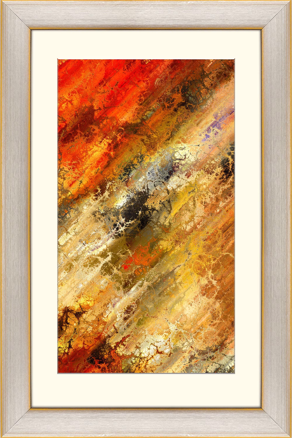 Spagl Holzbilderrahmen Arte4 Silber matt mit gelben Kanten Spagl Holzbilderrahmen Arte4 Silber matt mit gelben Kanten