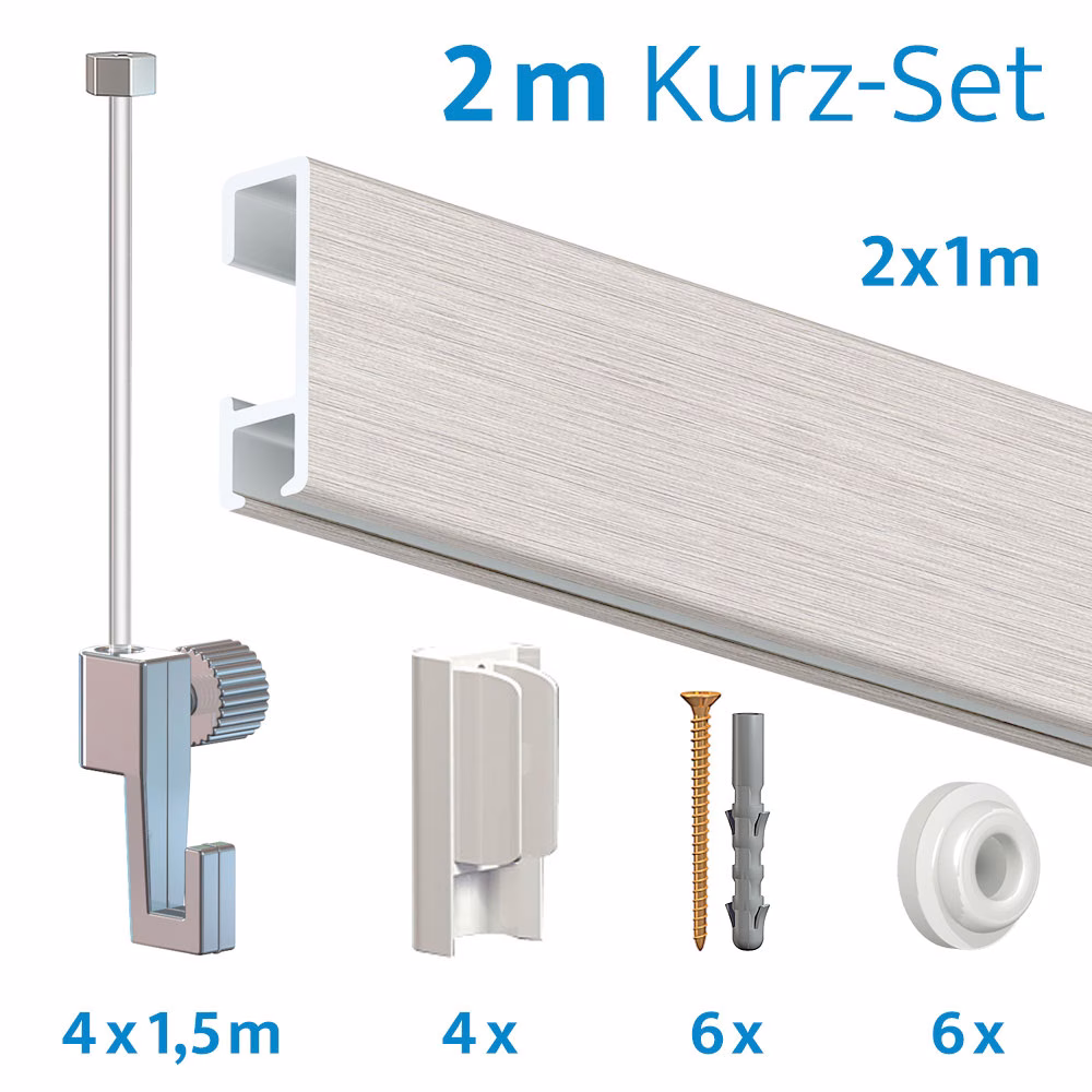 bilderschienen-kurz-set-silber-2meter