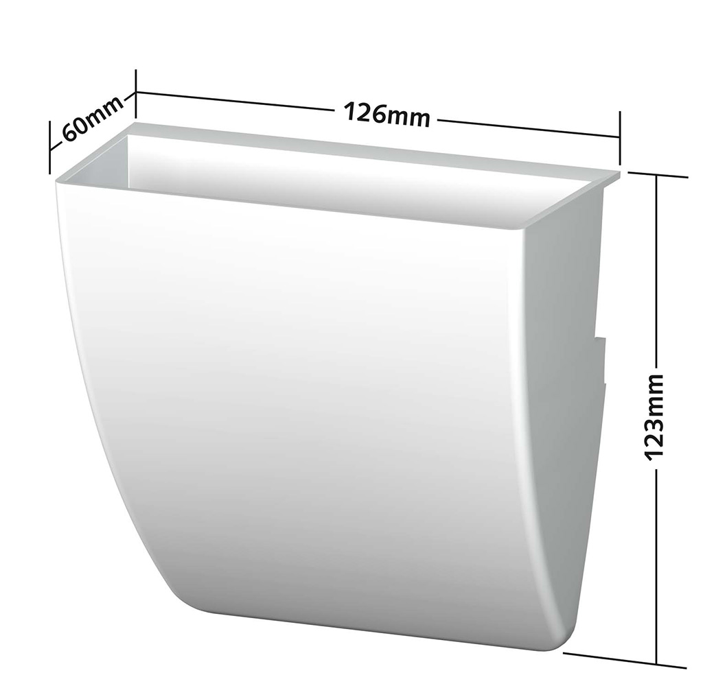 Storage Clip für Info Rail Klemmschienen weiss Abmessungen
