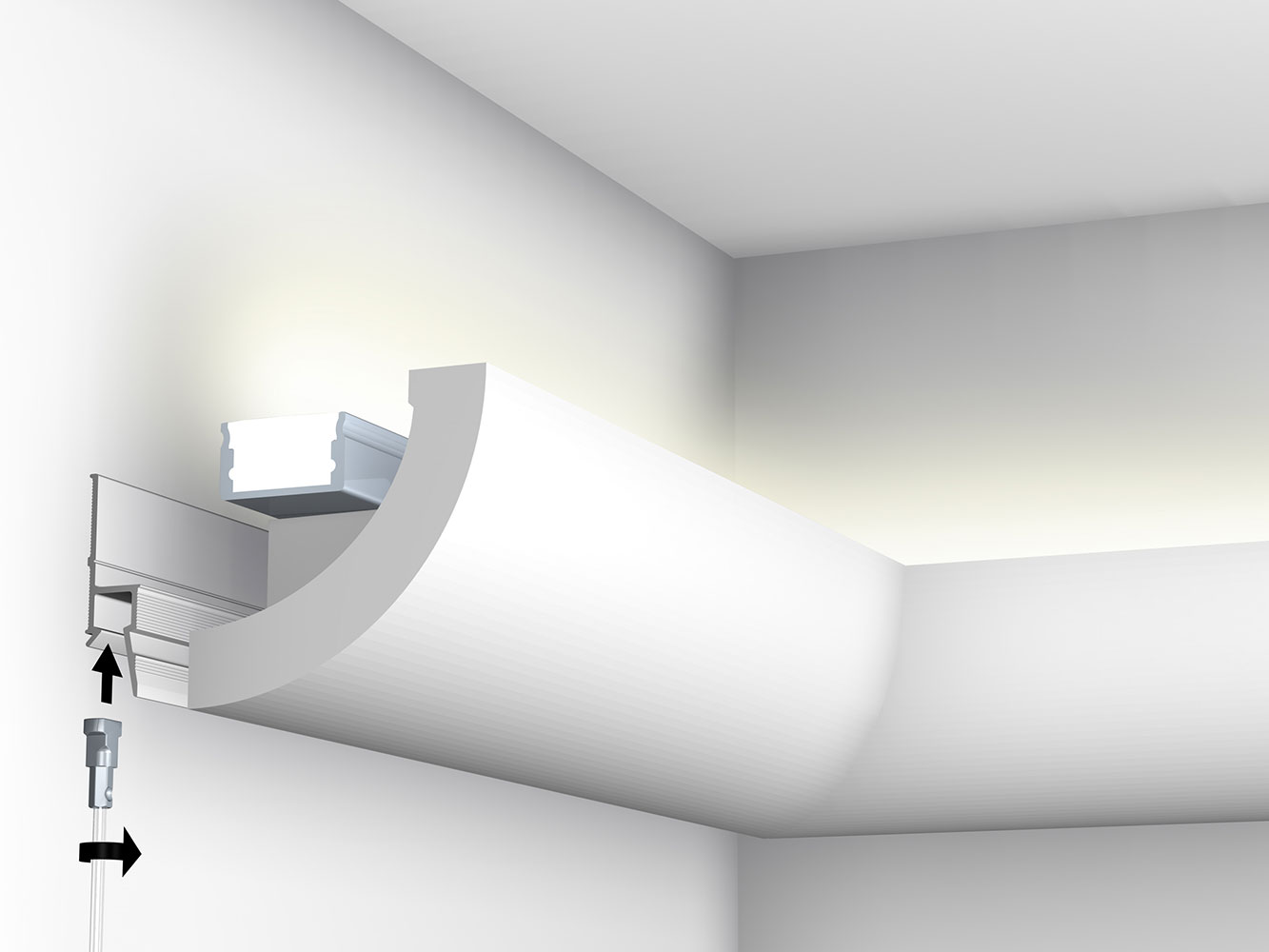 Bilderschiene Deco Rail LED, Beispieldarstellung