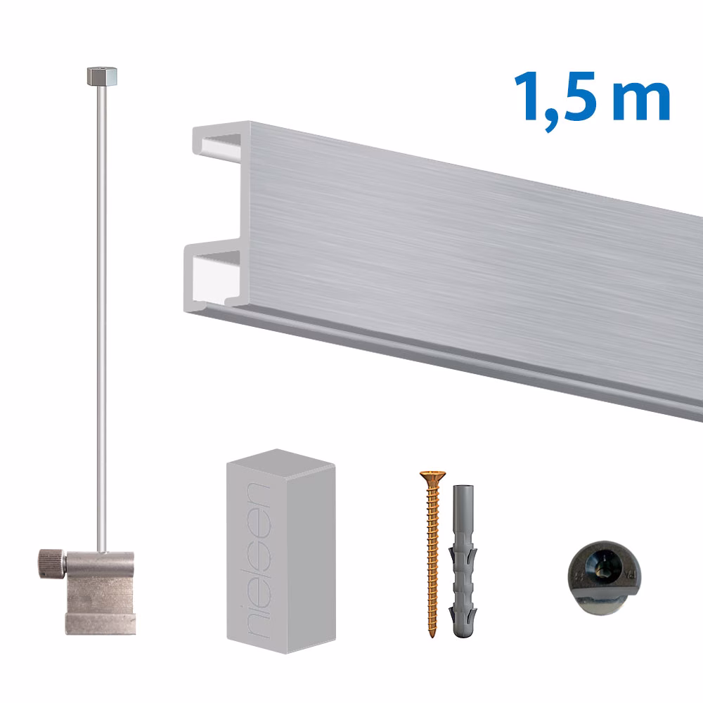 Nielsen-Bilderschiene-Economy-Set-silber Nielsen Bilderschiene Economy-Set in Silber matt