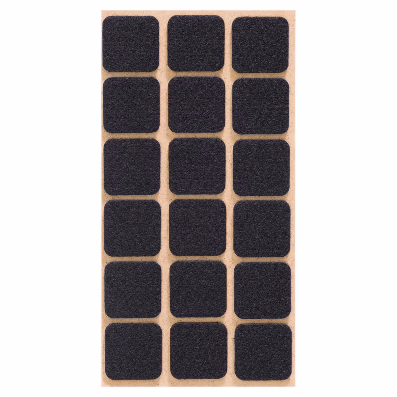 Filzpuffer-fur-Bilderrahmen-selbstklebend-Schwarz-Quadrat-25x25mm