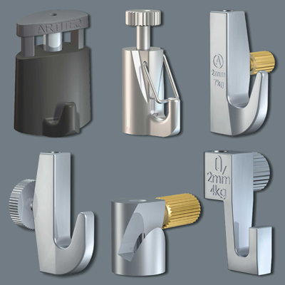 Bilderhaken für Bilderschienen Bilderhaken für Bilderschienenseile. Für jedes Bild den passenden Bilderhaken