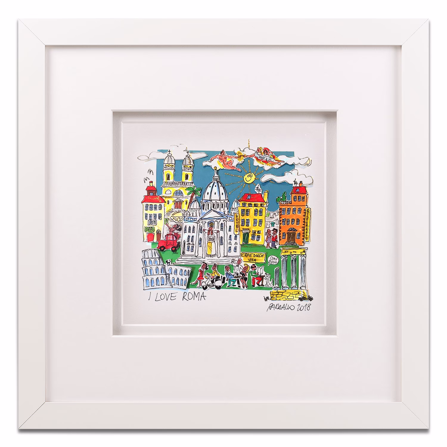3D Art Bilderrahmen mit Motiv I Love Roma Paolo Randazzo Weiss 3D Art Bilderrahmen mit Motiv I Love Roma Paolo Randazzo Weiss