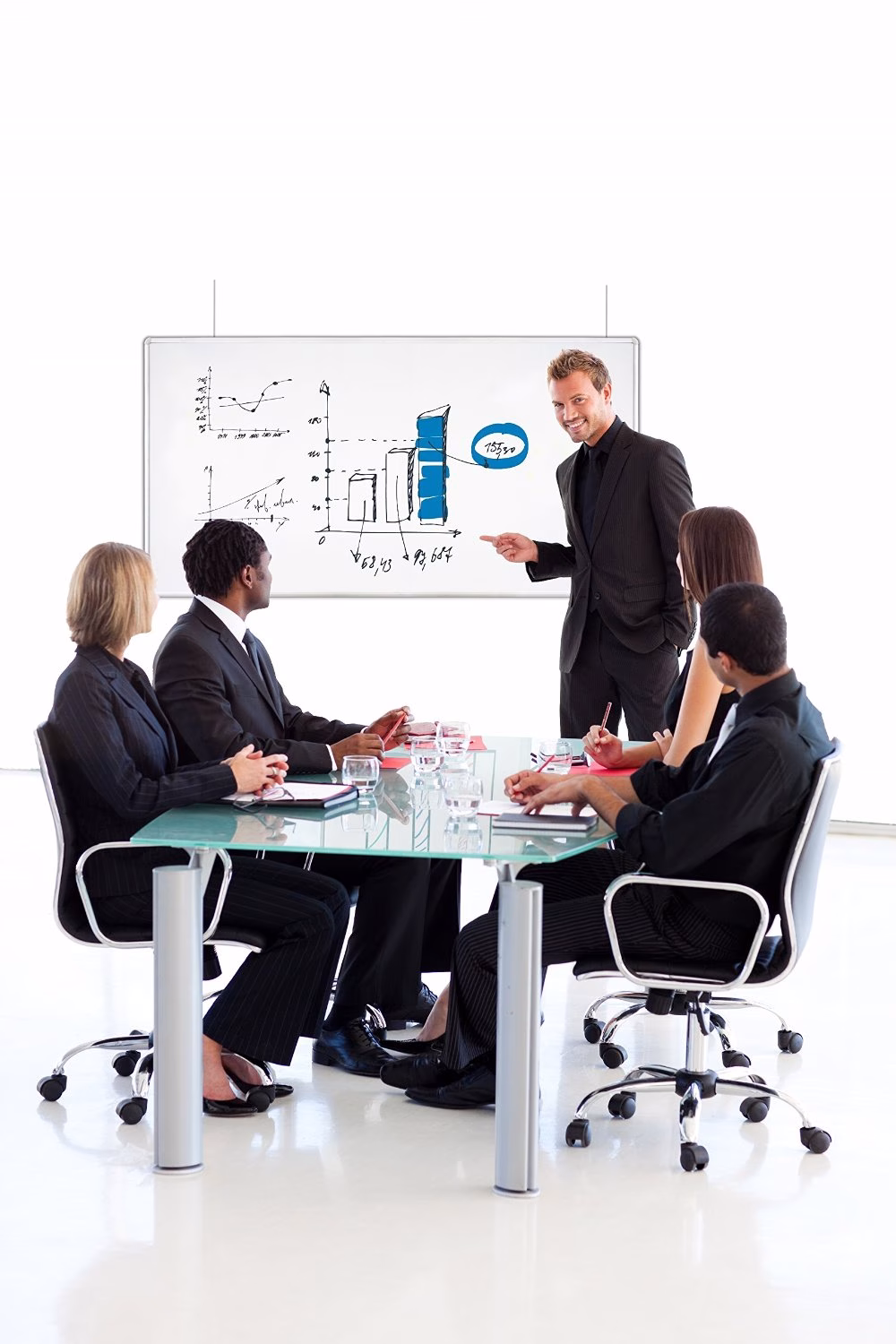 Whiteboard Aufhängeset für Galerieschienen Rückwand 1