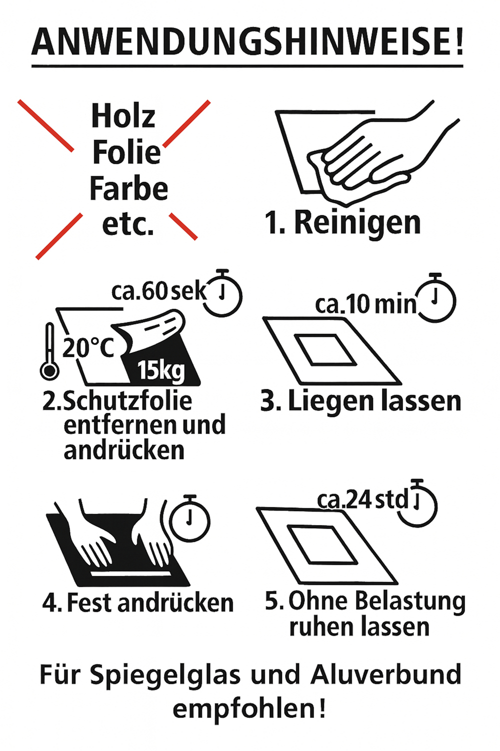 Verarbeitungshinweis Spiegelbleche