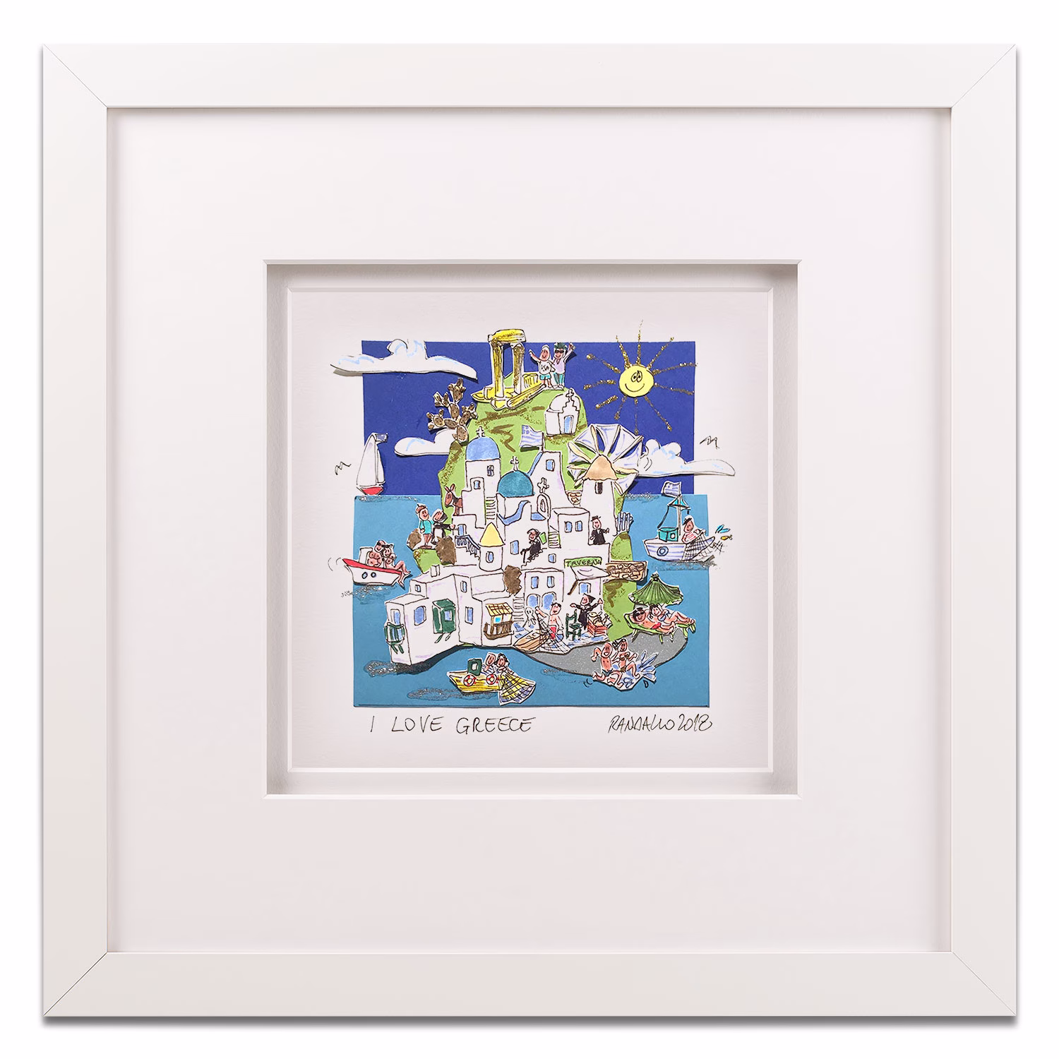 3D Kunst Bilderrahmen mit Motiv I Love Greece Paolo Randazzo Weiss 3D Kunst Bilderrahmen mit Motiv I Love Greece Paolo Randazzo Weiss