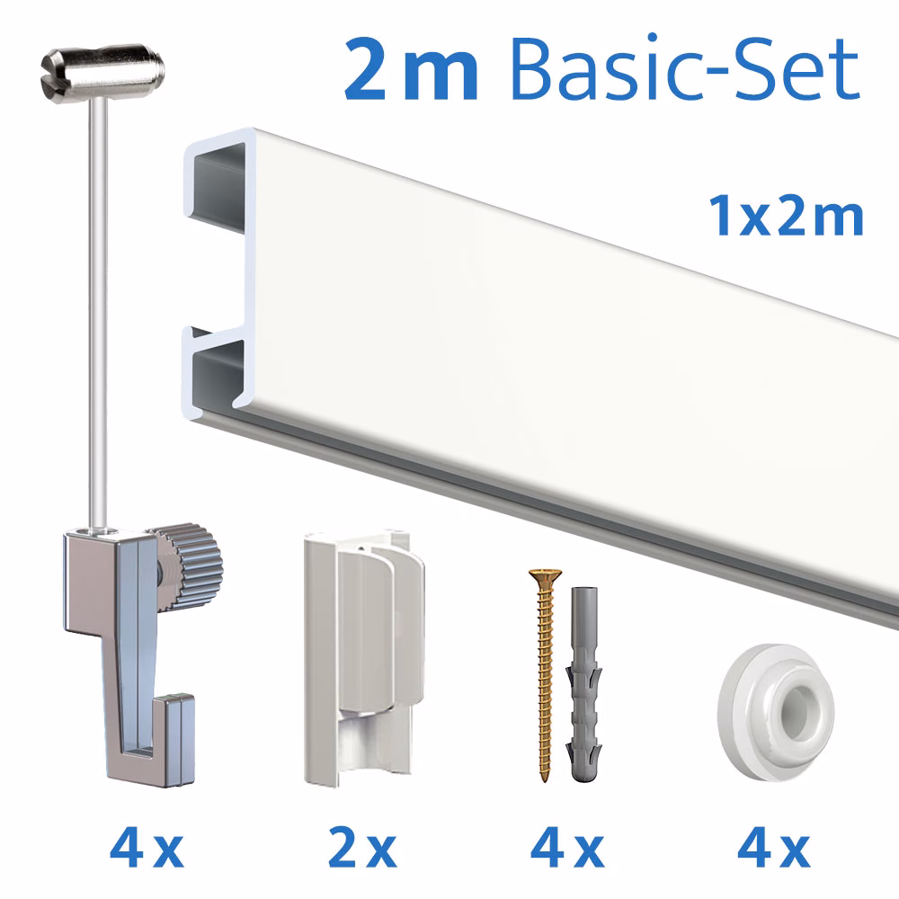 Bilderschienen-Set Basic in 2 Meter Länge