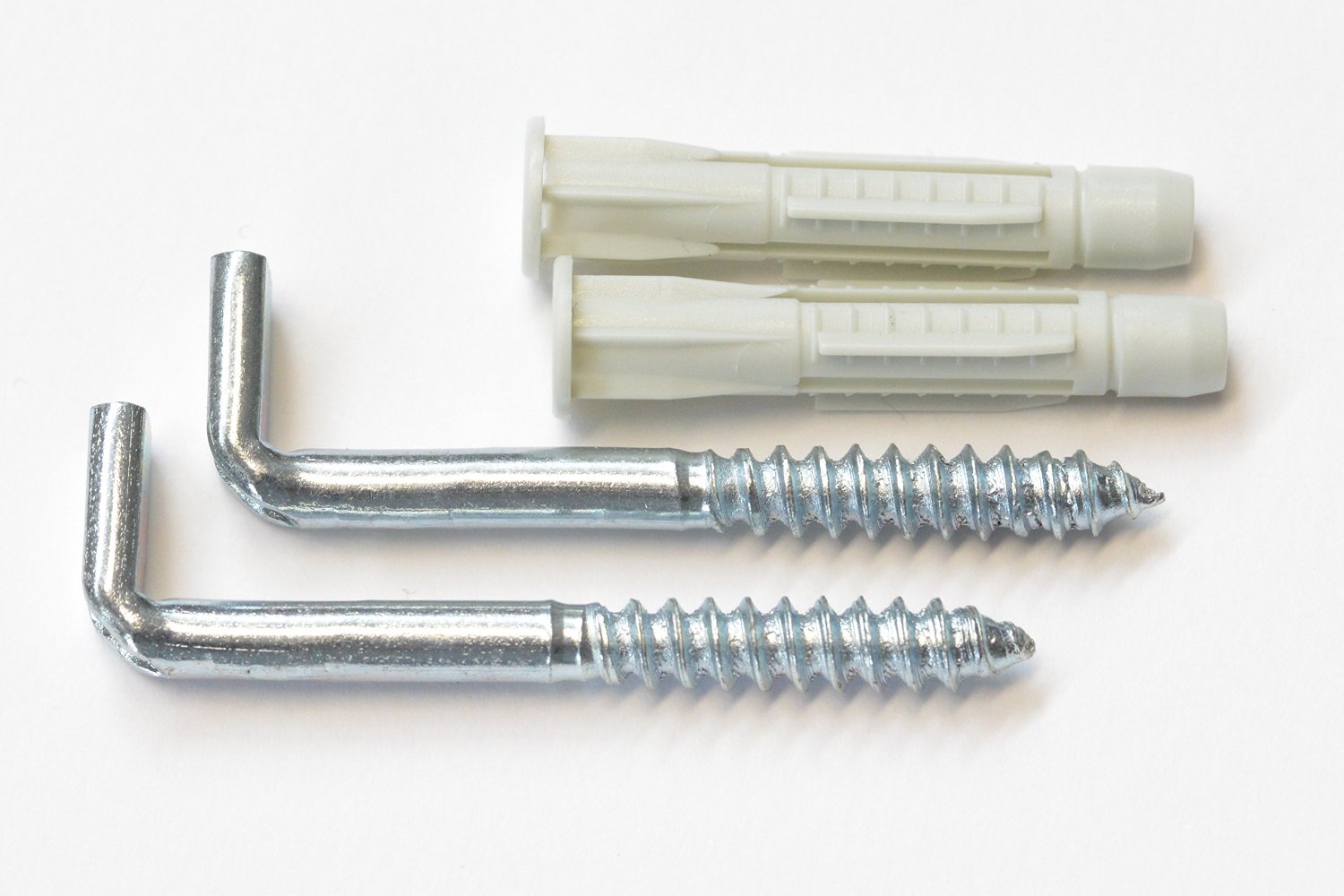 Winkelschraube mit Schraubschlitz und Duebel Winkelschrauben mit Schraubschlitz und Dübel