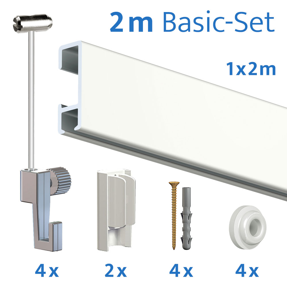 Bilderschienen Set Basic in 2 Meter Länge