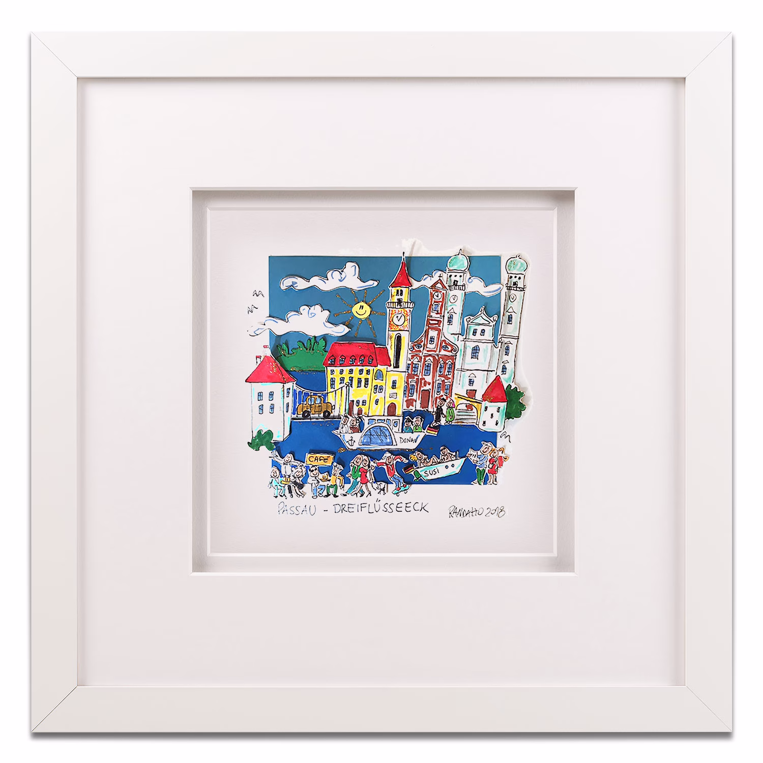 3D Art Bilderrahmen mit Motiv I Love Passau Dreifluesseeck Paolo Randazzo Weiss 3D Art Bilderrahmen mit Motiv I Love Passau Dreifluesseeck Paolo Randazzo Weiss